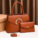 Burnt orange 2 set Leather Office Handbag