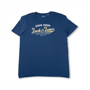 Jack and Jones Denim Printed T-Shirt Blue