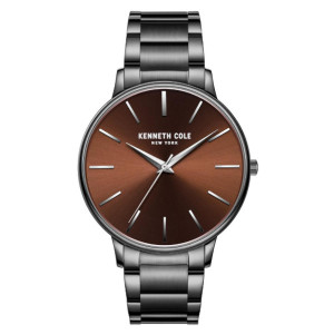 Kenneth Cole Men’s Classic Brown Dial with Grey-Black Steel Watch