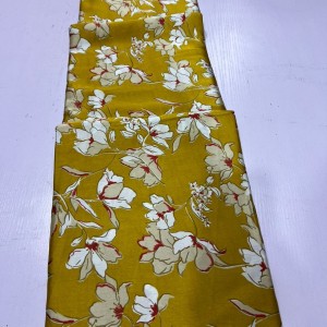 Yellow Flowery Silk Material