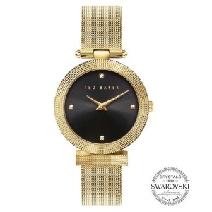 Ted Baker Bow Collection Gold Stainless Steel Mesh Women’s watch With Black Dial