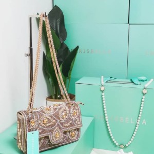Rose Gold Long Strap Fashion Handbag