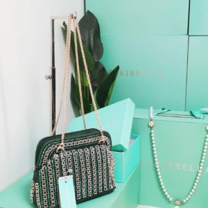 Chrisbella Green With Envy Chain Handbag