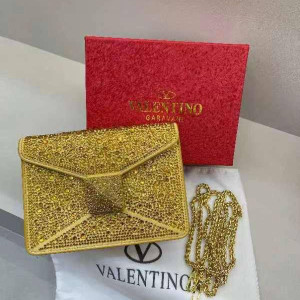 Gold Valentino Garavani Clutch Bag