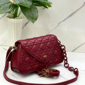 Burgundy Mini Long Strap Handbag