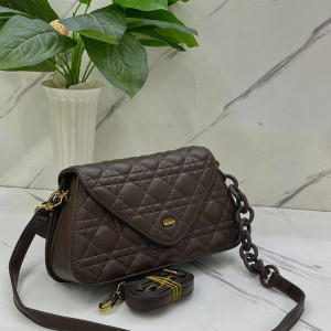 Dark Brown Mini Long Strap Handbag