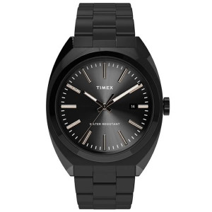 Timex Milano Stainless Steel Bracelet Black Watch With black Dial